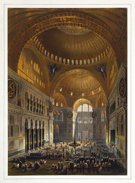 Tập tin:Gaspare Fossati - Louis Haghe - Vue générale de la grande nef, en regardant l'occident (Hagia Sophia - Ayasofya Mosque nave).jpg