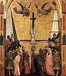 The Meta Romuli (on the left) in the Stefaneschi Triptych by Giotto