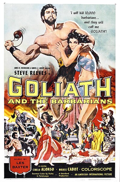 This poster for Goliath and the Barbarians (1959) by Carlo Campogalliani illustrates many people's expectations from films of this genre.