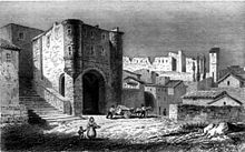 Gravure d'Hyères et de son château en 1838.