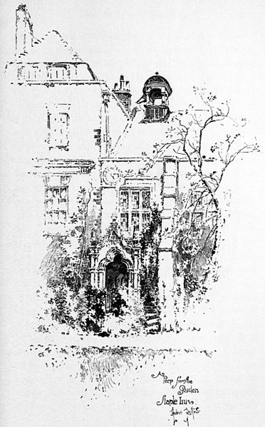 File:Herbert Railton - A Peep from the Garden, Staple Inn (curved).jpg