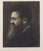 "דיוקן תיאודור הרצל" (1903), תצריב מאת הרמן שטרוק