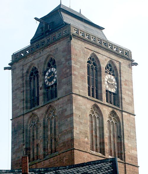 The town's landmark, the tower of the Hersfelder Stadtkirche (Town church)