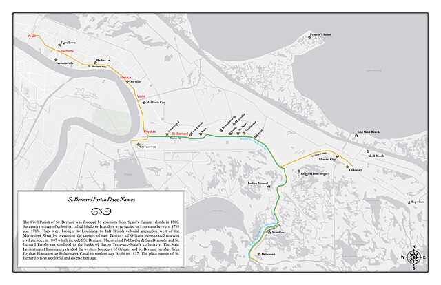 Historic place names in St. Bernard Parish