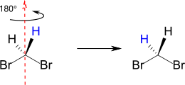 Homotopicity, example dibromomethane