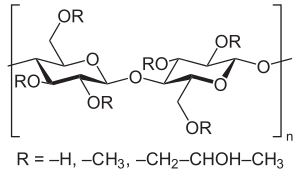 Formula structurală hidroxipropilmetil celuloză