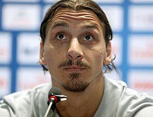 Ibrahimović at a press conference in Qatar in 2013