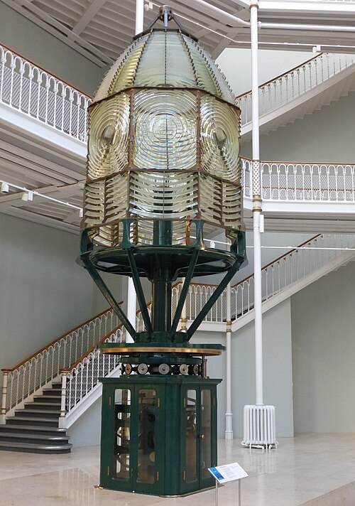 Dioptic lens designed by David Alan Stevenson for the Inchkeith Lighthouse in 1889, now in the National Museum of Scotland