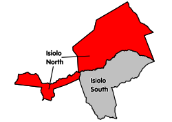 Lage des Wahlkreises Isiolo North im Landkreis Isiolo