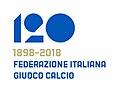 Logo celebrativo dei 120 anni della FIGC, utilizzato sulle maglie azzurre nel corso del 2018