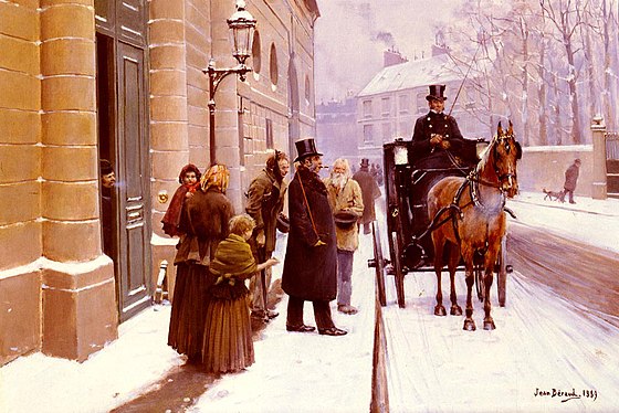 La sortie du bourgeois, geschilderd door Jean Béraud (1889)