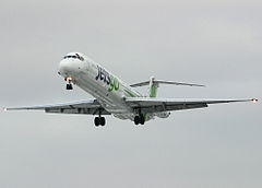 Jetsgo Airlines MD-83 landing at Toronto in January 2005