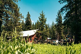 Outdoor dining on Beasore Meadow