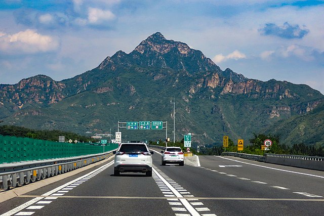 The expressway in Miyun District, Beijing in 2020