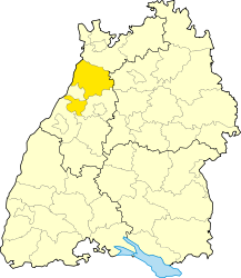 Circondario di Karlsruhe – Mappa