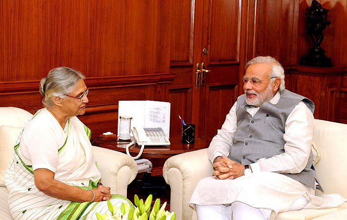 Sheila Dikshit meets Prime Minister Modi.