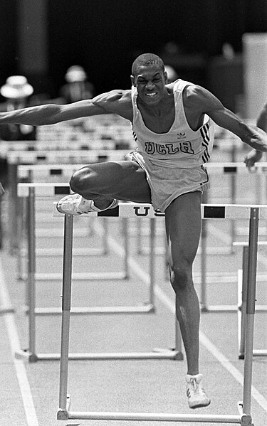 Young competing for UCLA in 1986