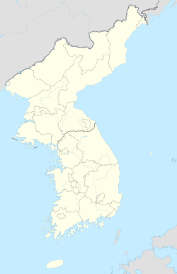 2018年2月浦項地震在朝鲜半岛的位置