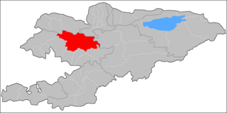 Regione di Toktogul sulla mappa