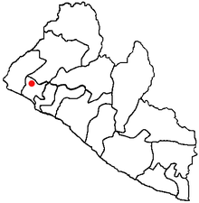 Tubmanburg sur la carte administrative du Libéria
