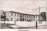 La gare de Terni (gravure sur bois, 1895)