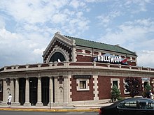 The former Lackawanna Railroad terminal, photographed when it housed a Hollywood Video store