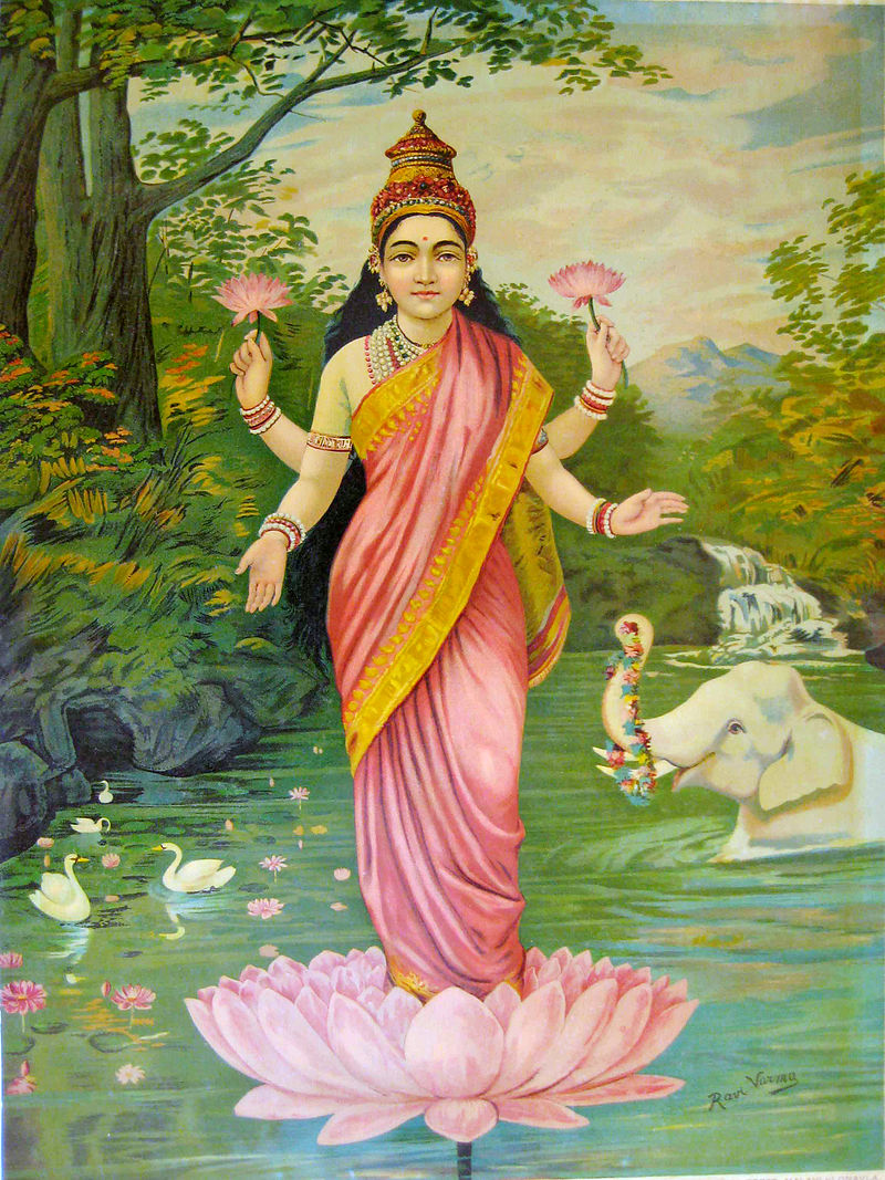 File:Lakshmi by Raja Ravi Varma.jpg - Wikimedia Commons