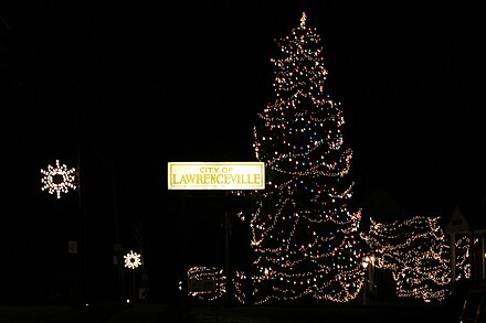 The city of Lawrenceville lights a tree up for Christmas