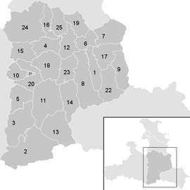 Poloha obce Mauterndorf v okrese St. Johann im Pongau (klikacia mapa)