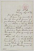 September 28, 1863, invitation to Othello (page 1)