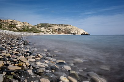 Long exposure at Aphrodite Beach, Cyprus