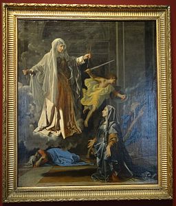 Sainte Françoise Romaine annonçant à Rome la fin de la peste.