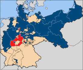 Rot: Lage der Provinz Hessen-Nassau