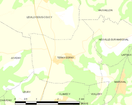 Mapa obce Terny-Sorny