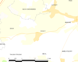 Mapa obce Coucy