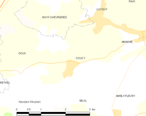 Poziția localității Coucy