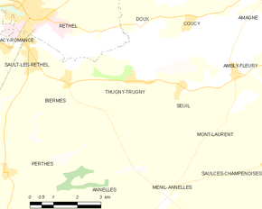 Poziția localității Thugny-Trugny