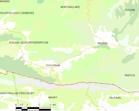 Mapa obce Cucugnan