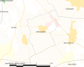 Mapa obce Verquières