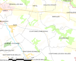 Mapa obce Courtonne-la-Meurdrac