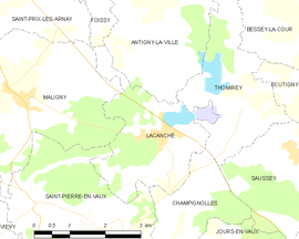 Mapa obce Lacanche