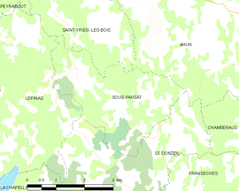 Mapa obce Sous-Parsat