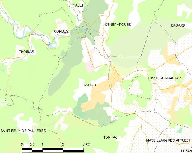 Poziția localității Anduze