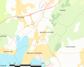 Mapa obce Balaruc-le-Vieux