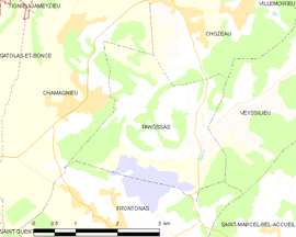Mapa obce Panossas