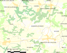 Mapa obce Gamarde-les-Bains