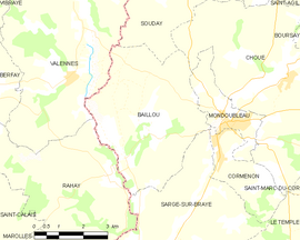 Mapa obce Baillou