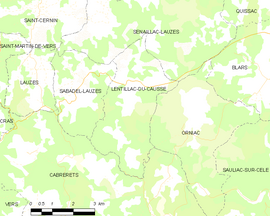 Mapa obce Lentillac-du-Causse
