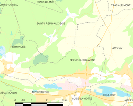 Mapa obce Berneuil-sur-Aisne