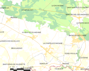 Poziția localității Juvigny-sous-Andaine